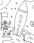 Kosmonauti omalovánky pro nejmenší k vytisknutí