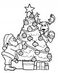 Vánoční stromek omalovánky pro dívky zdarma