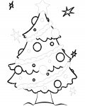 Vánoční stromek dětské omalovánky ke stažení