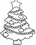 Vánoční stromek omalovánky pro děti k vytisknutí